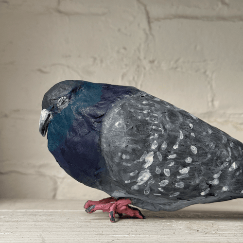 Papier-Mâché Painted Pigeon #06