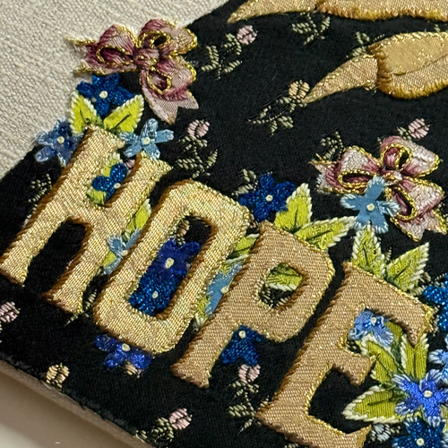 "Love & Hope" Pair of Hand Embroidered Owls by Zara Merrick