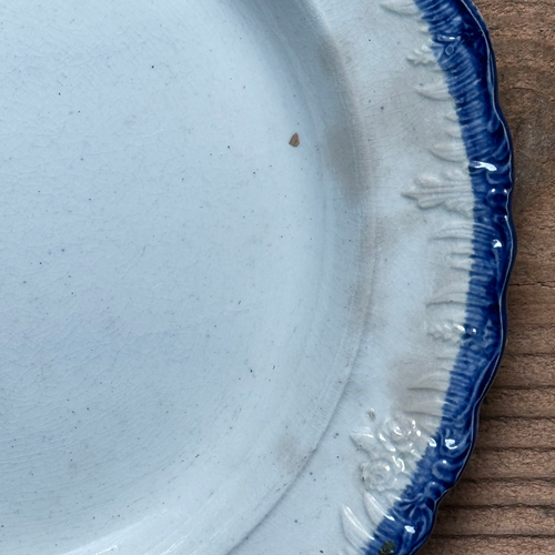 19th-century Blue Feather Edge Ironstone Plate (E)