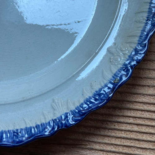 19th-century Blue Feather Edge Ironstone Plate (E)