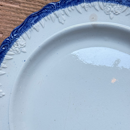19th-century Blue Feather Edge Ironstone Plate (E)