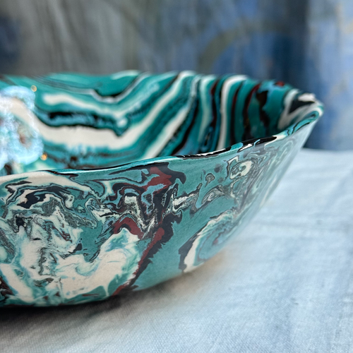 Marbled Scalloped Charlotte Bow in  Anglet (AG #0611)