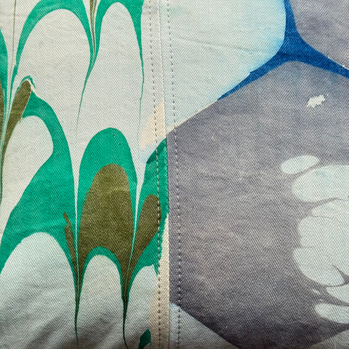 Hand Marbled One-of-a-Kind Pillow (26-03)