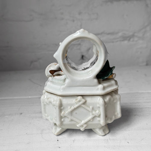 Antique German Porcelain Fairing Trinket Box (#06)