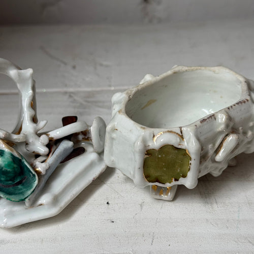 Antique German Porcelain Fairing Trinket Box (#06)