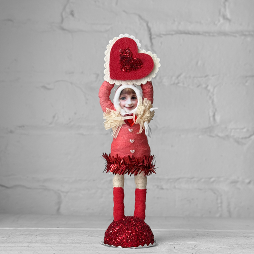 Spun Cotton Valentine's Day Girl with Heart #6