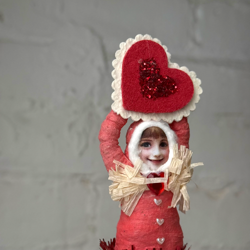 Spun Cotton Valentine's Day Girl with Heart #6