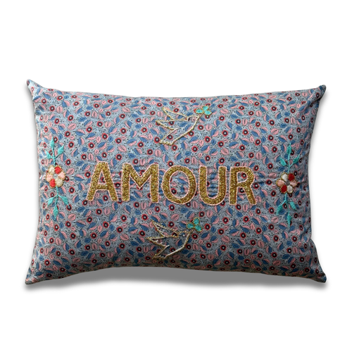 "Amour" Embroidered Cushion (CS-806)