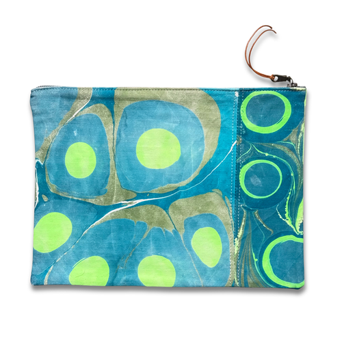 Hand Marbled One-of-a-Kind Zipper Pouch (#P04)