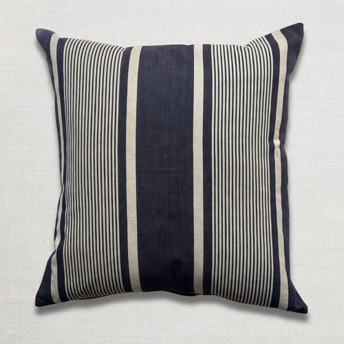 Custom 19th-century French Ticking Pillow (#4-03)