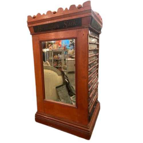 Early 20th-century Belding’s Silk Spool Thread Display Cabinet