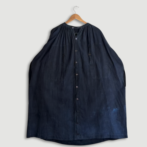 19th-century French Indigo Smock (#S-07)
