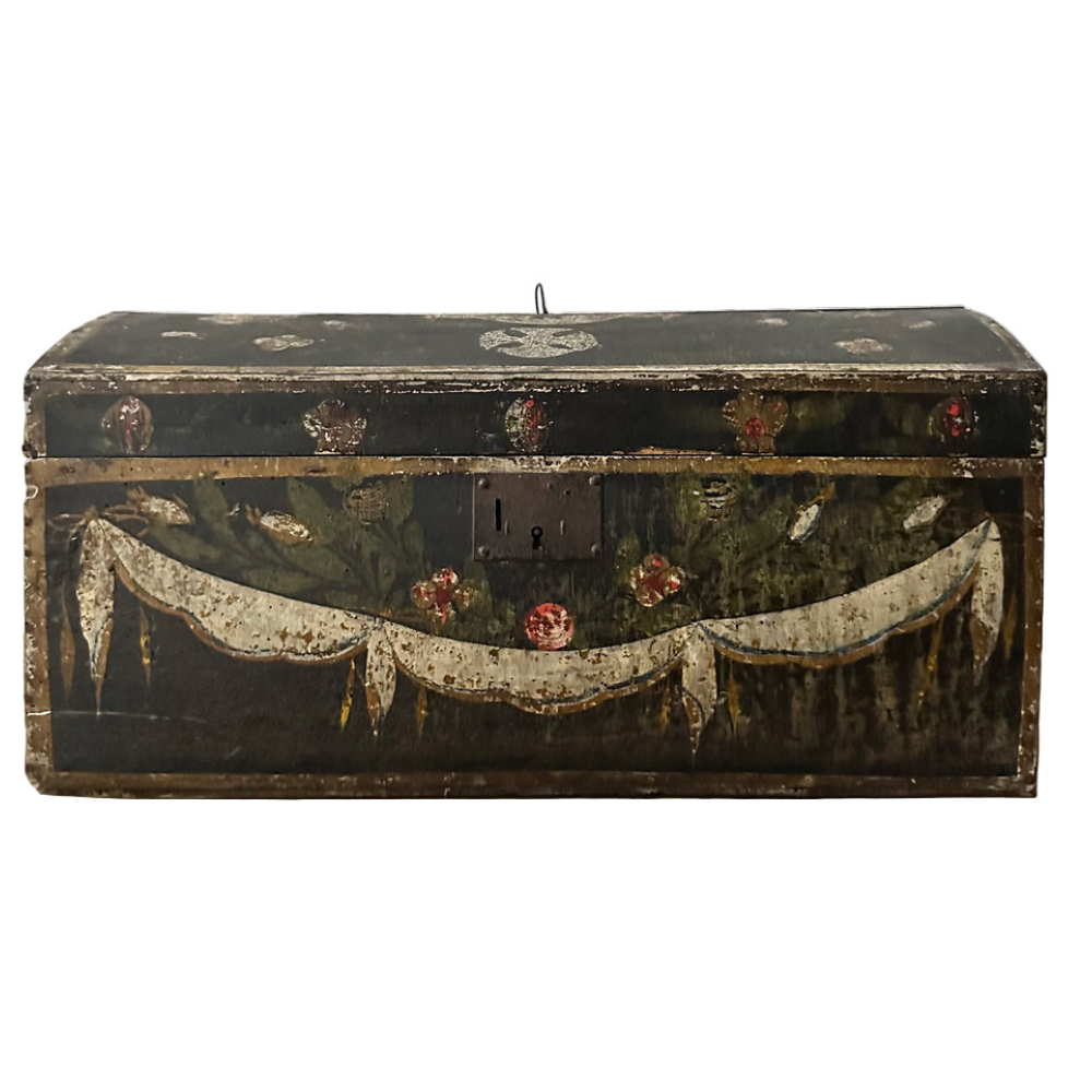 18th Century French Painted Trunk