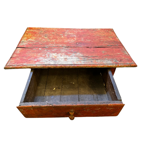 19th Century Painted Antique Table with Drawer