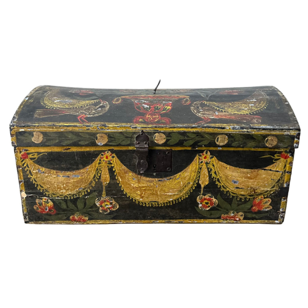 18th Century French Painted Trunk