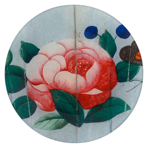 18c Fan Detail - Rose and Berries - FINAL SALE
