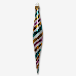 Colorful Striped Icicle Ornament