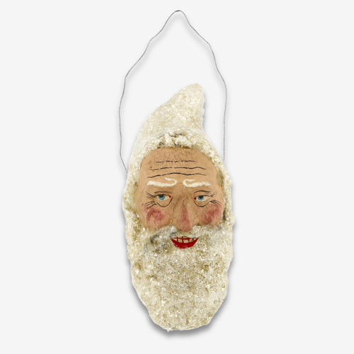 Large Santa Claus Head Ornament in Antique White No. 2