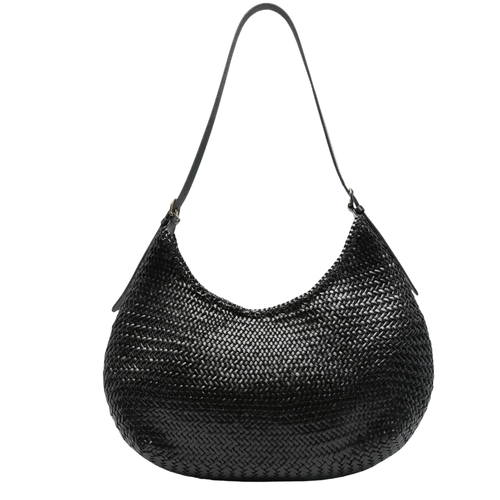 Leather Dragon Diffusion Luna Piena Shoulder Bag in Black