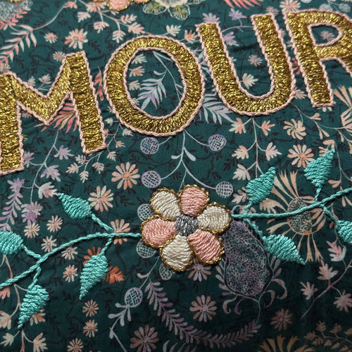 "Amour" Embroidered Cushion (CS-815)