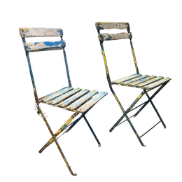 Pair of Antique Wooden Bistro Chairs
