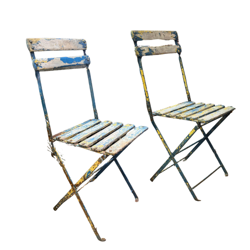 Pair of Antique Wooden Bistro Chairs