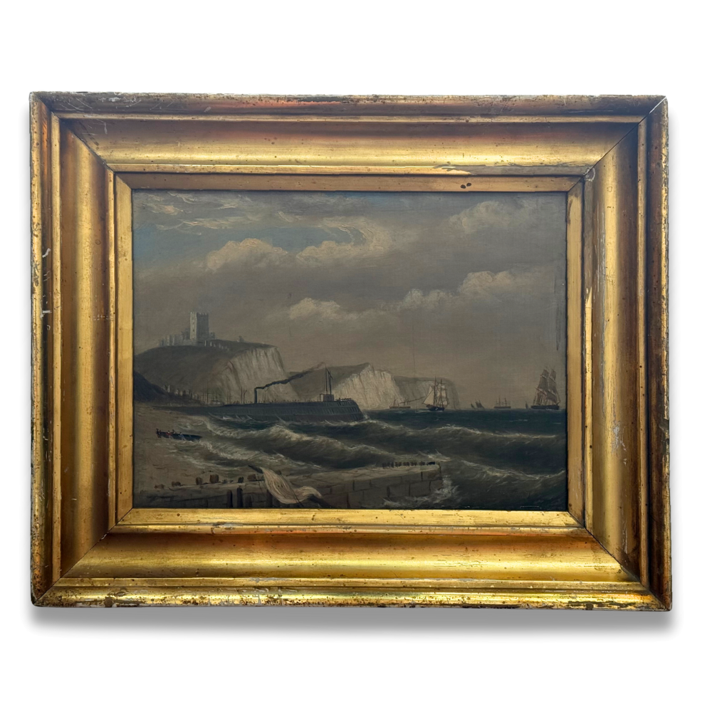 19th-century Clarkson Stanfield "Genoa" Coastal Seascape Painting