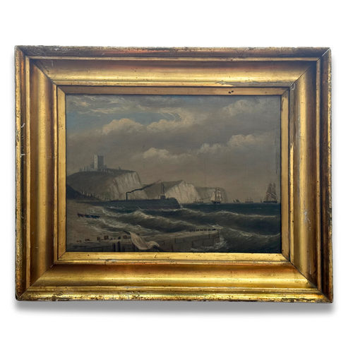 19th-century Clarkson Stanfield "Genoa" Coastal Seascape Painting