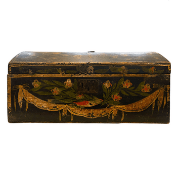 18th-century French Painted Trunk