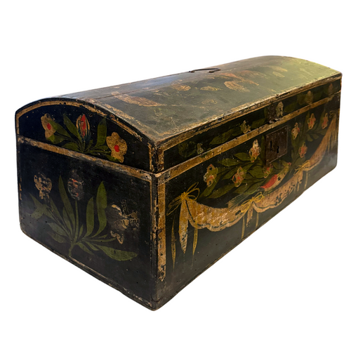 18th-century French Painted Trunk