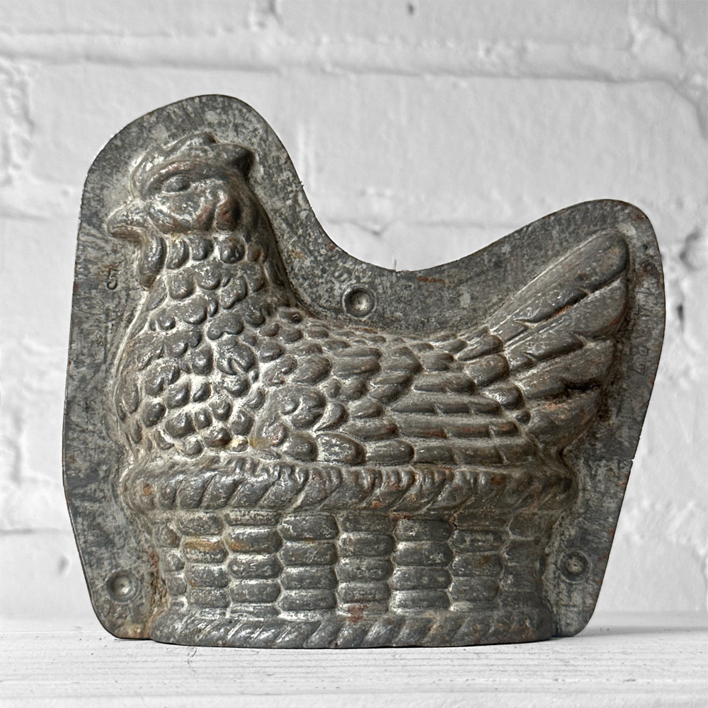 Antique Chocolate Hen Tin Mold (#48)