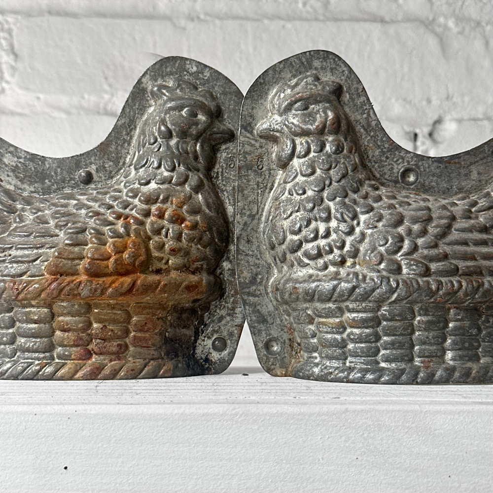 Antique Chocolate Hen Tin Mold (#48)