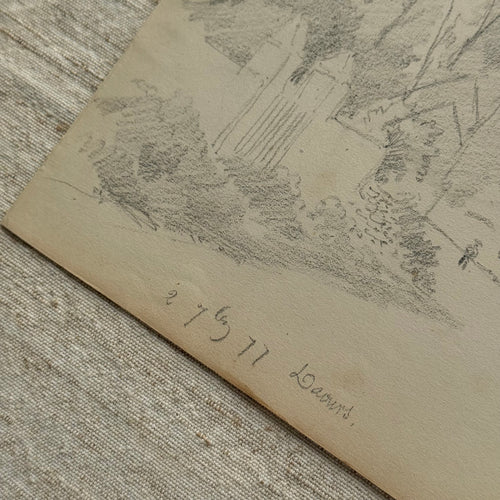 19th-century French Pencil Drawing by Alphonse Baril (#49)
