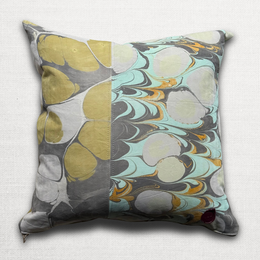Hand Marbled One-of-a-Kind Pillow (26-04)
