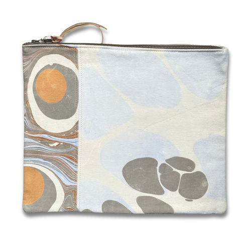 Hand Marbled One-of-a-Kind Zipper Pouch (#P05)