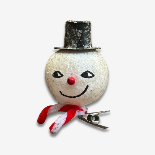 Nostalgic Cotton Clip-on Snowman Head Ornament
