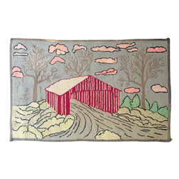 Vintage Pink Cloud Rag Rug