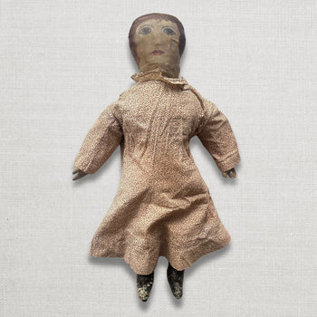 19th-century USA Lady Doll with Painted Face