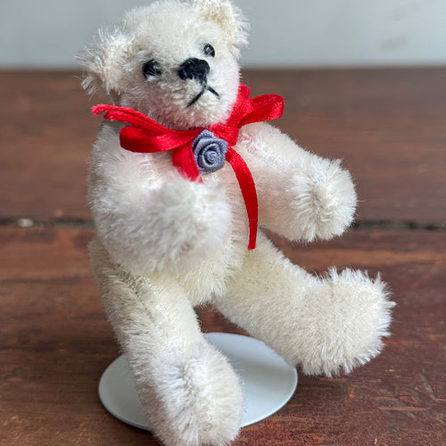 Vintage Miniature Teddy Bear on Stand
