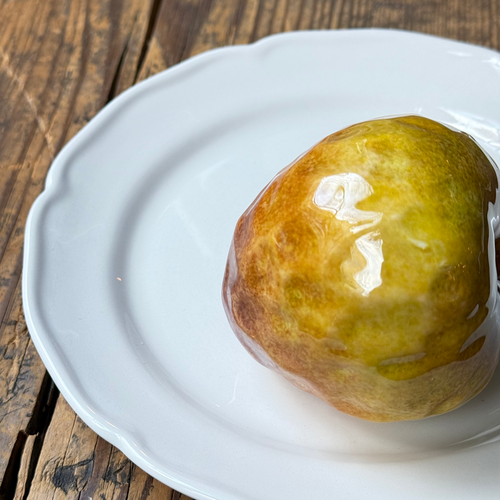 Trompe L'oeil Apple Plate with Waved Rim