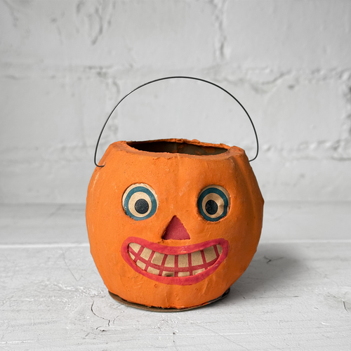 Vintage German Medium Halloween Jack-O'-Lantern Bucket