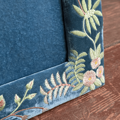 Madame Bovary Silk Velvet Tabletop Square Frame in Riviera Blue (#7)