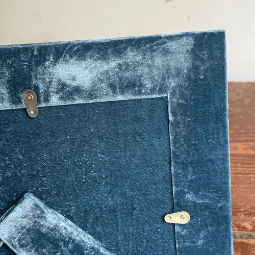 Madame Bovary Silk Velvet Tabletop Square Frame in Riviera Blue (#7)