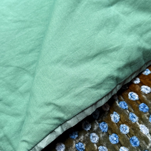 Dotty Embroidered Silk Velvet Throw in Shaded Lake