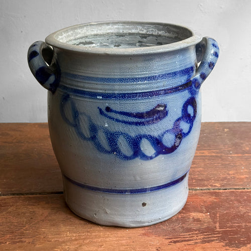 19th-century Salt-Glazed Stoneware German Crock (#7)