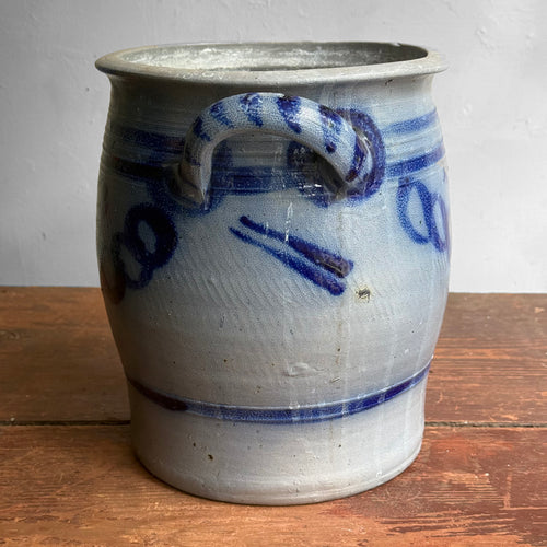 19th-century Salt-Glazed Stoneware German Crock (#7)