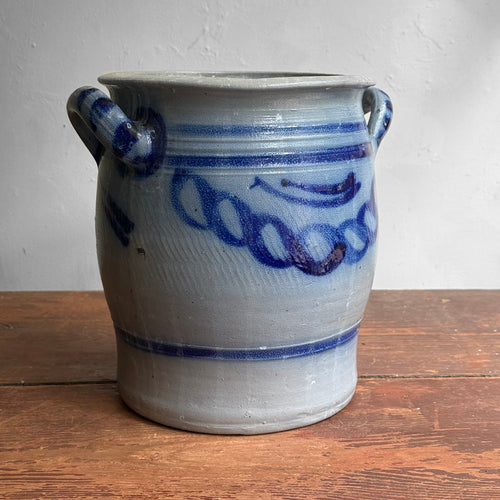 19th-century Salt-Glazed Stoneware German Crock (#7)