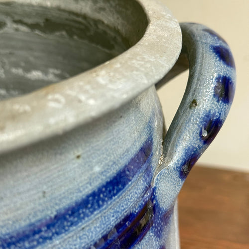 19th-century Salt-Glazed Stoneware German Crock (#7)