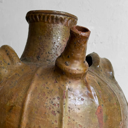 18th-century French Ceramic Three-Handled Oil Vessel (#3)