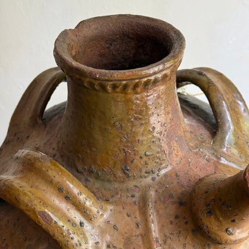 18th-century French Ceramic Three-Handled Oil Vessel (#3)